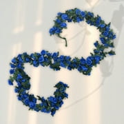 Christmas Garland Flexible Artificial Berry Garland Indoor Outdoor Christmas Decor Xmas Pine Garland Farmhouse Garland for Home Winter Christmas Holiday New Year Decor (Blue)